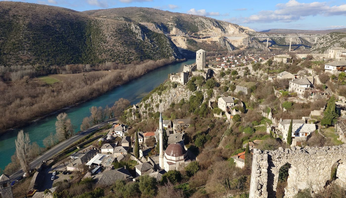 The view of Pocitelj along the river