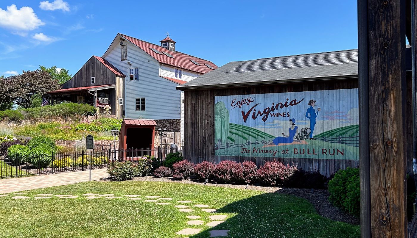 Enjoy Virginia Wines ad painted on side of barn,  taken by Kori Price Photography