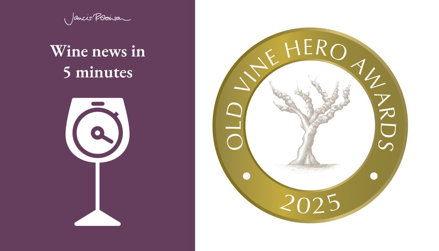 Old Vine Hero Awards 2025 logo (right) and wine-news-5-min logo (left)