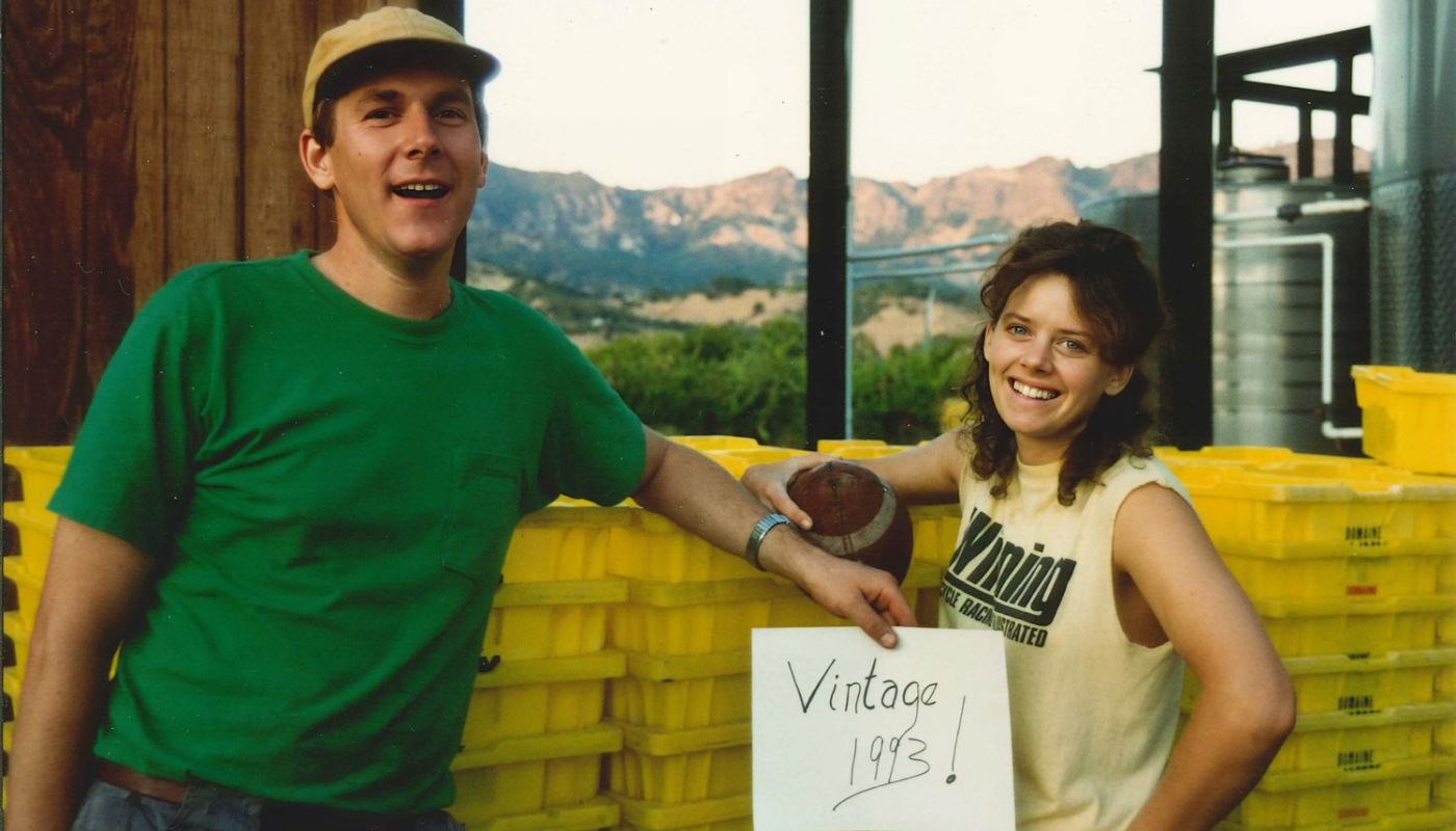Ted and Heidi Lemon with their first harvest at Littorai