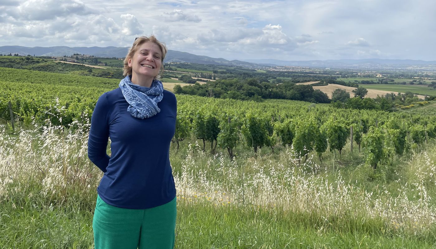 Chiara Lungarotti in the Monticchio vineyard