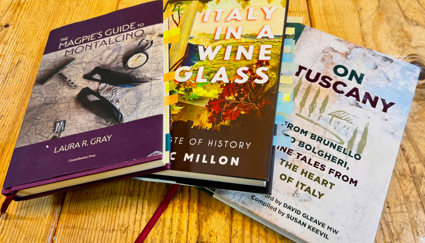 Three wine books on Italy