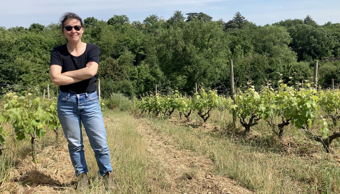 Vanessa Cherruau in the Zerzilles parcel at Ch de Plaisance