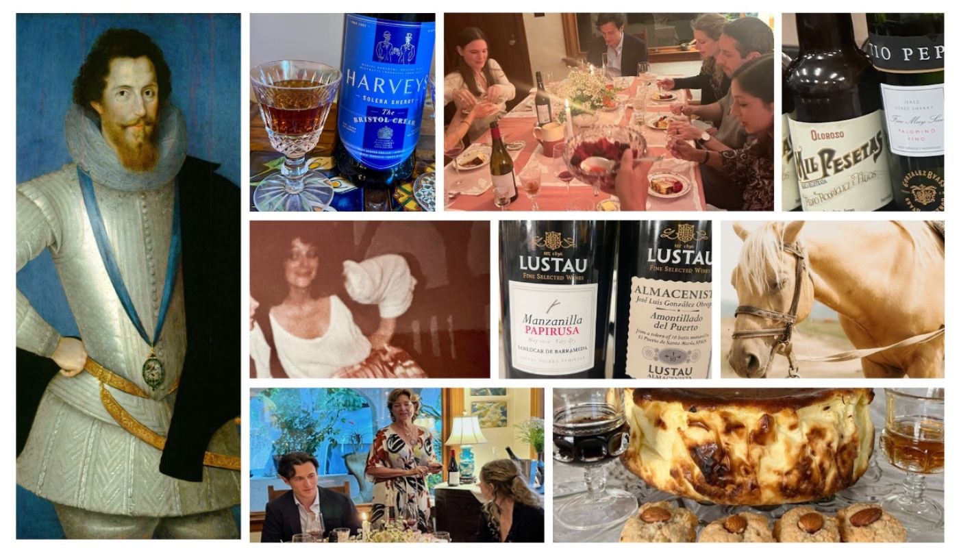 "Ode to Palomino: Robert Devereux, Earl of Essex, the author as Maria in Twelfth Night and curating a Spanish wine dinner, a Palomino horse, a Basque Cheesecake and lots of Sherry!"