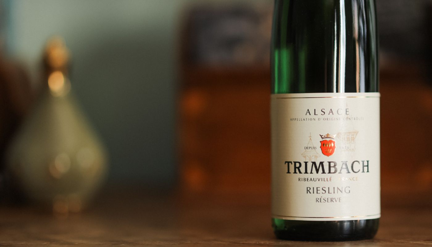 caption: The wine that started it all: Trimbach’s Riesling Réserve. Photo credit: Krystian Krzewinski for Berry Bros. & Rudd.