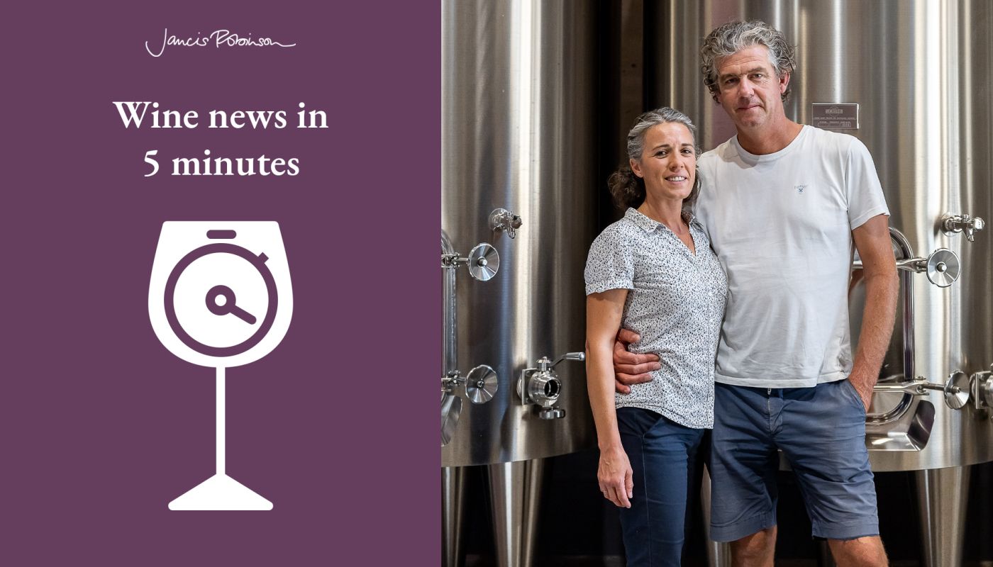 Julie and Baptiste Guinaudeau of Ch LaFleur  and jr-wine-news-5-min-logo