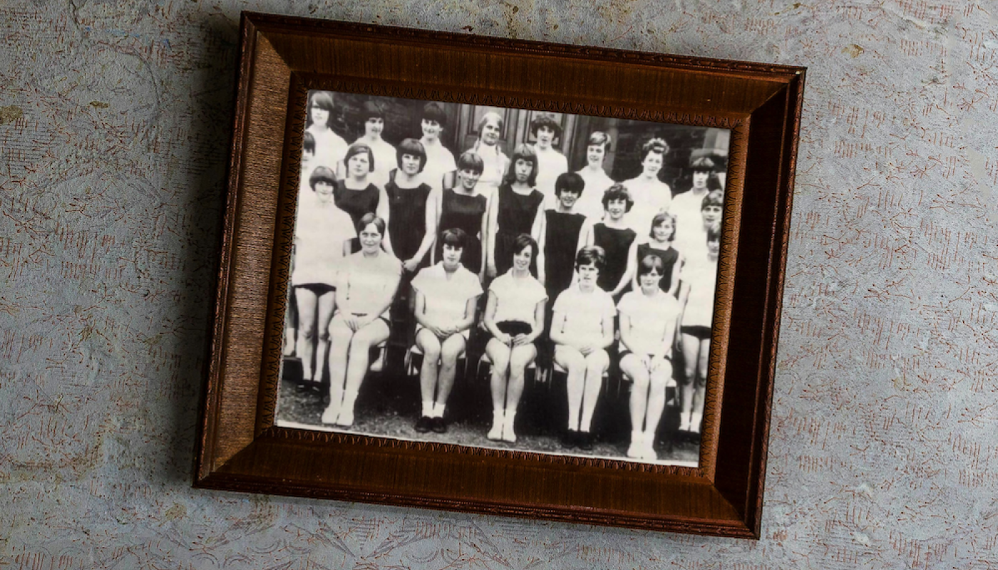 An old class photo of Jancis Robinson