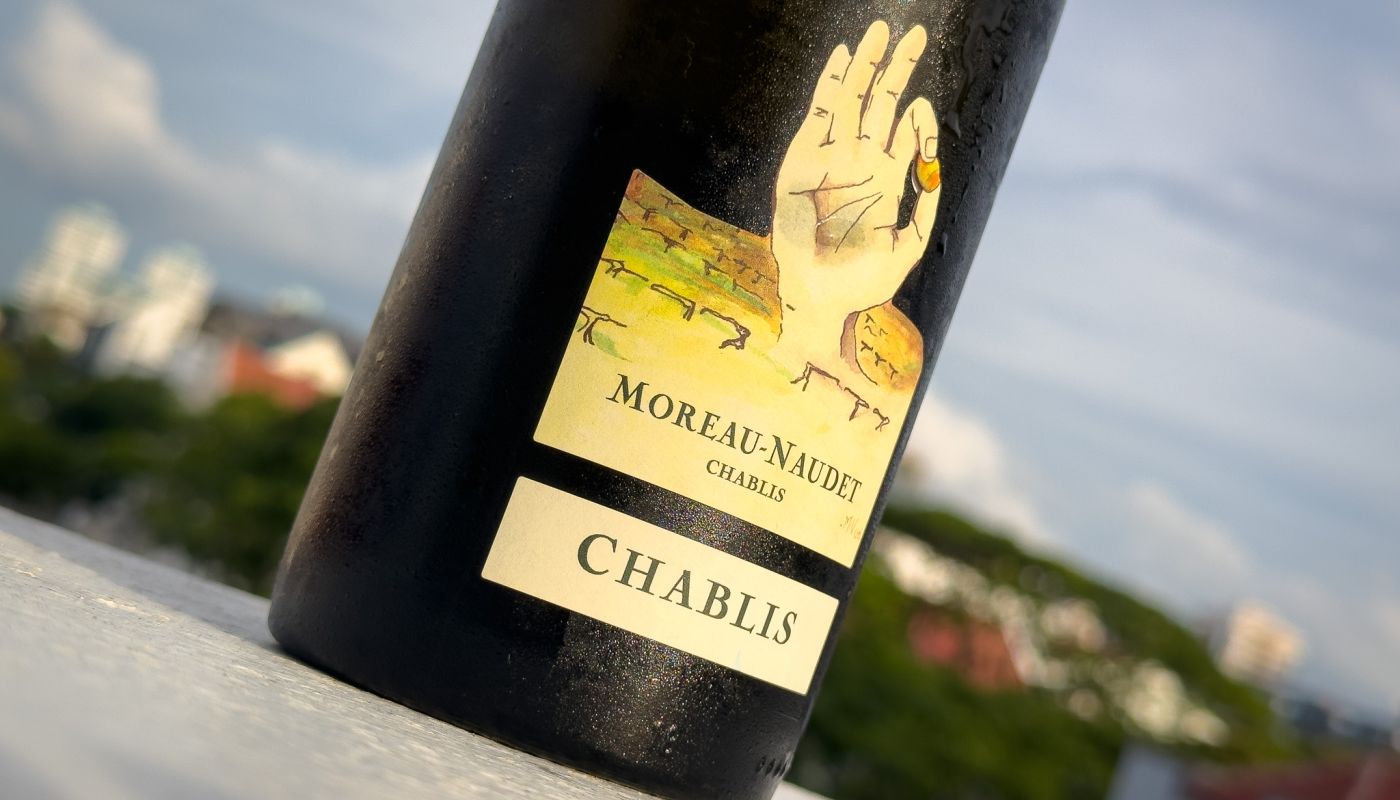 A bottle of Moreau Naudet Chablis