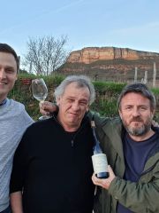 Tom Parker, Jean-Marie Guffens and Stephen Browett (L to R) taken in Guffens’ base in France's Mâconnais