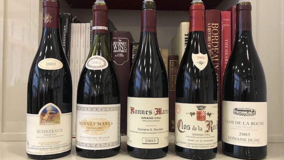 Some top 2003 red burgundies tasted in London in November 2019