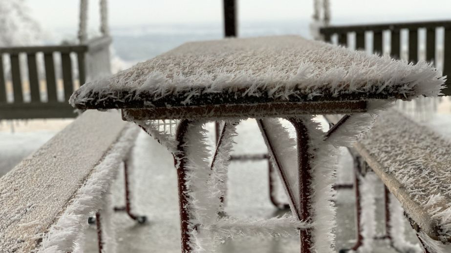Ice-covered porch in Texas
