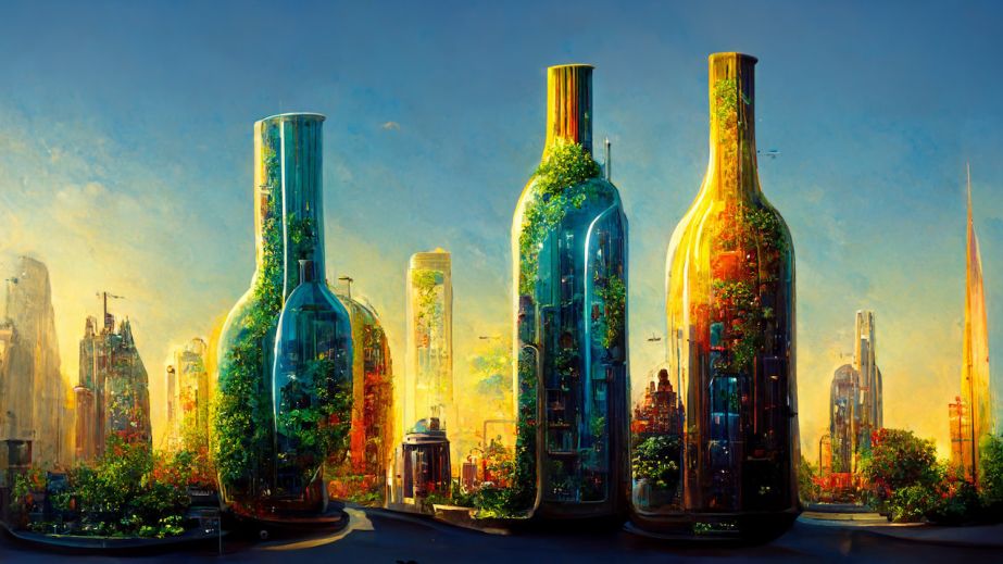 A wine city of the future created by AI