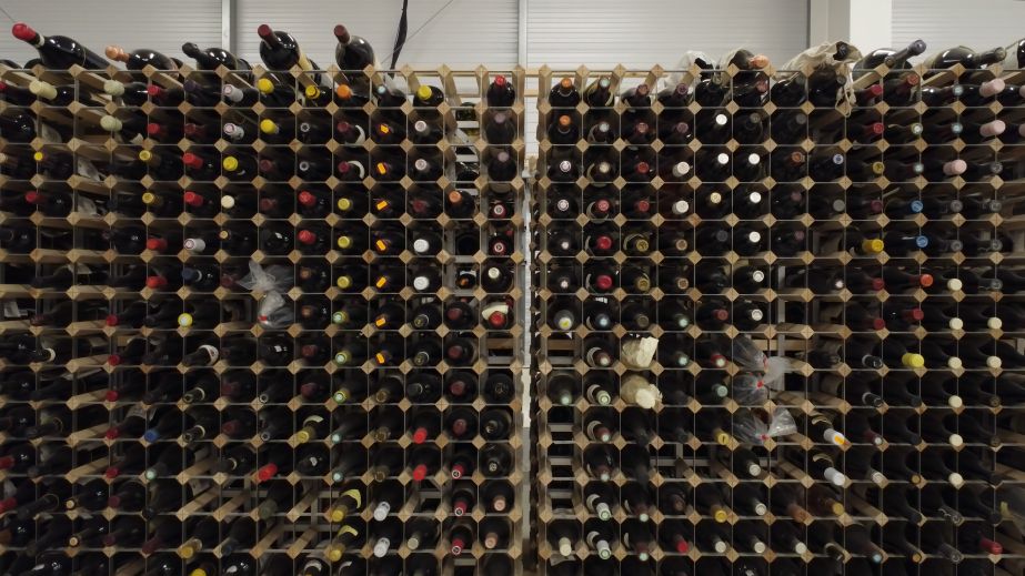 Wine rack at Coterie Vault
