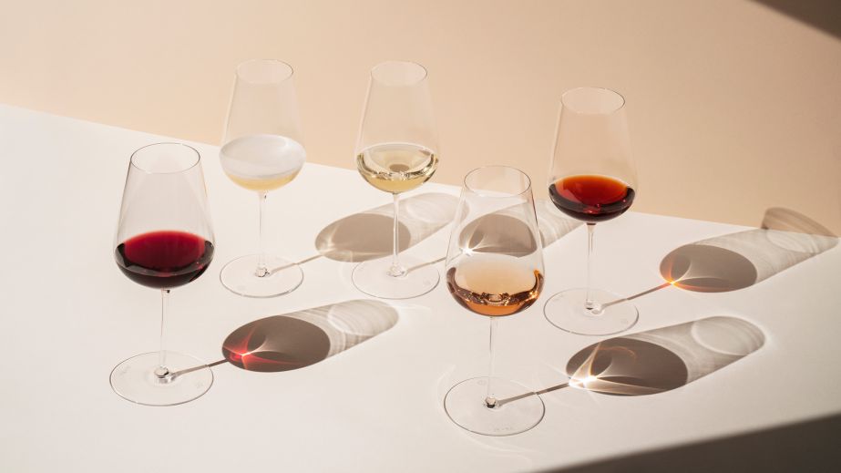 Richard Brendon_JR Collection glasses with differen-coloured wines in each glassAll Wine 