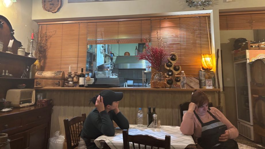Women at the back of Evgonia restaurant