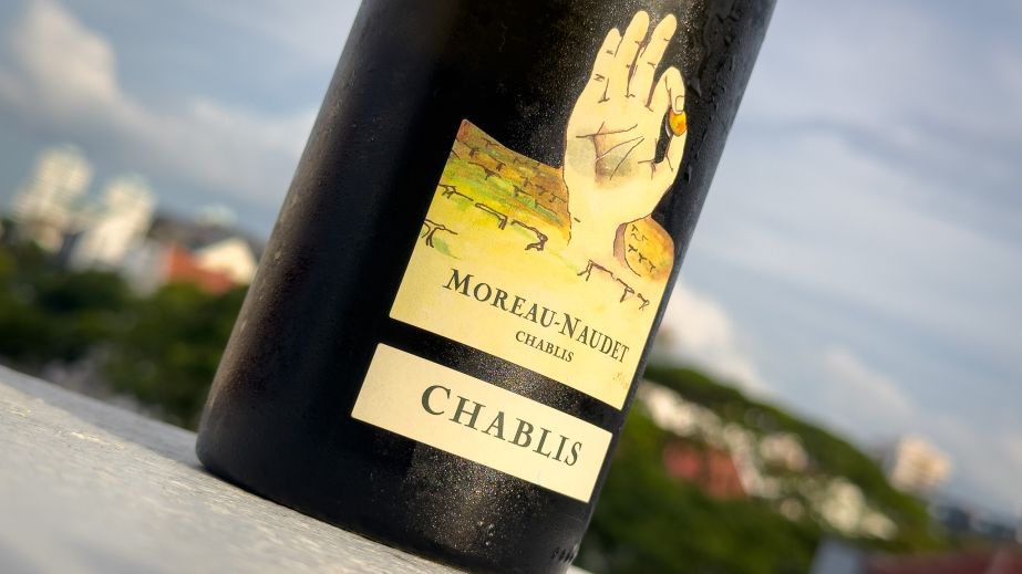 A bottle of Moreau Naudet Chablis