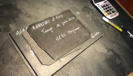 Agrapart slate labels in Avize, Champagne