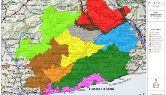 10 subzones in the Catalan wine region of Penedès