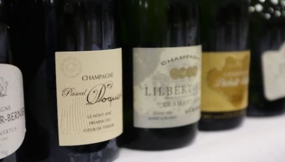 Bottles at the 2019 MW champagne tasting in San Francisco