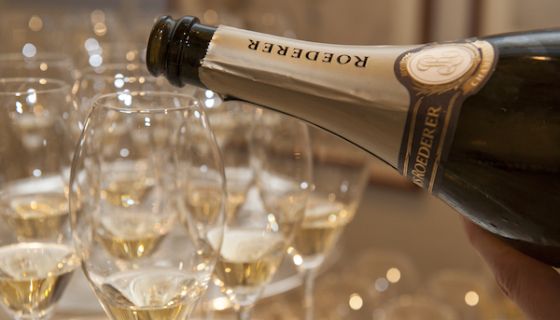 Louis Roederer Brut Premier poured into the wrong glasses