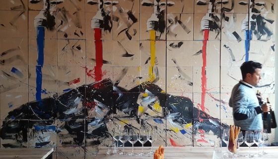 Tasting table at Benanti in Sicily