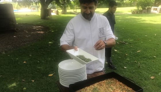 Rabbit rice dish at Bianchi winery, Mendoza