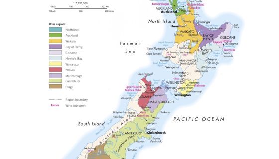 New Zealand viticultural map