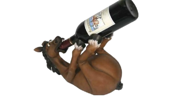 A novelty horse-shaped wine holder