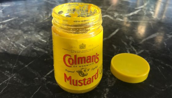 A jar of Colmans English mustard