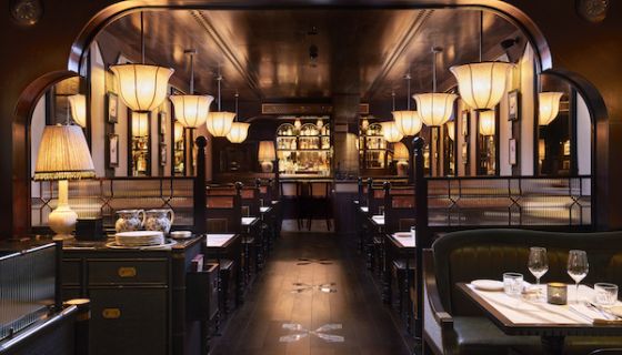 Interior of Gymkhana Indian restaurant in Mayfair, London