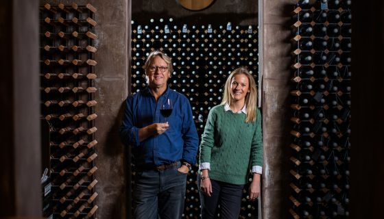 Robert and Jessica Hill-Smith in the Yalumba Museum