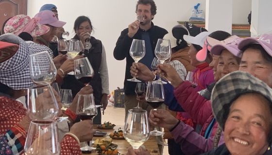 Harvest celebration at Ao Yun winery in Yunnan, China