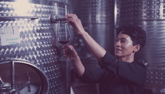 Carmen Stevens in her winery