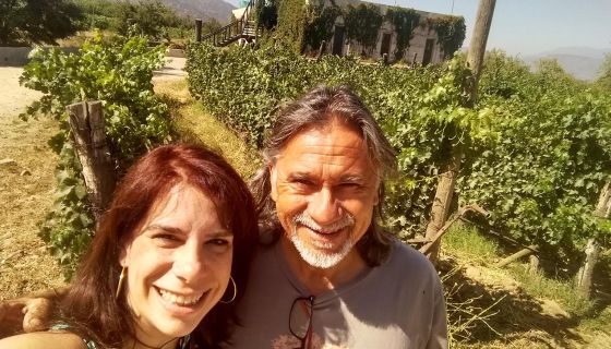 Alvaro Espinoza from Antiyal with author Elizabeth Yabrudy