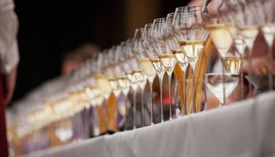 Glasses of champagne by Matt Martin