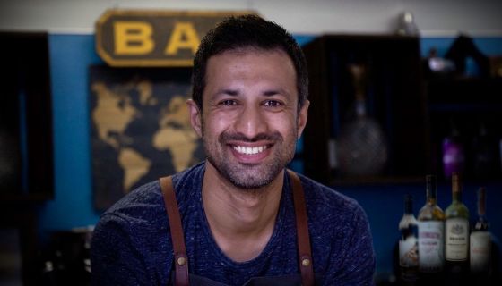 Harry Dosanj of Kelowna, British Columbia and his mobile bar