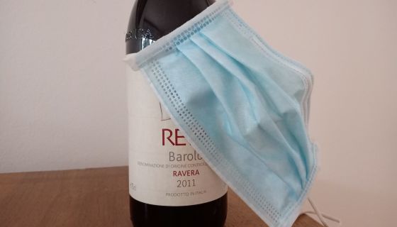 Masked bottle of Barolo