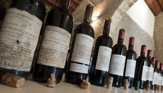 Old bottles of COS Cerasuolo di Vittoria