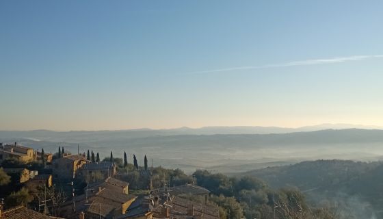 View from Montalcino at dawn, Janaury 2020