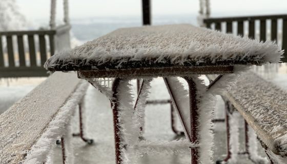 Ice-covered porch in Texas