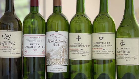 Empty bottles of 2020 bordeaux primeurs samples