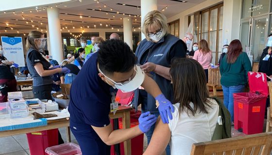 Kaiser vaccination courtesy of Napa Valley Vintners