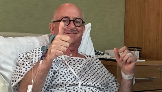 Nick in his hospital bed