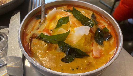 Orange fish curry at Fatt Pundit, Soho, London
