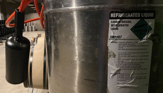 carbon dioxide in a California winery