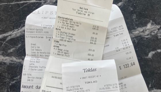 Restaurant bills
