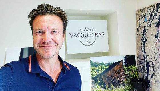 Alistair Cooper MW tasting the 2021s at Vacqueyras HQ