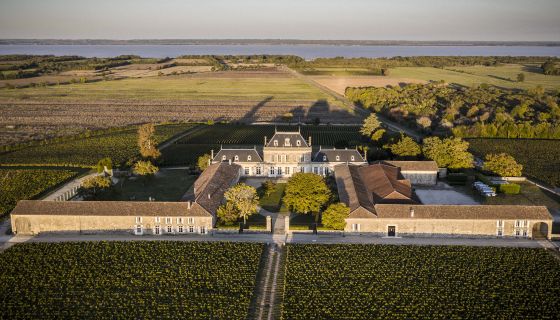 Ch Le Boscq with Gironde estuary in the background