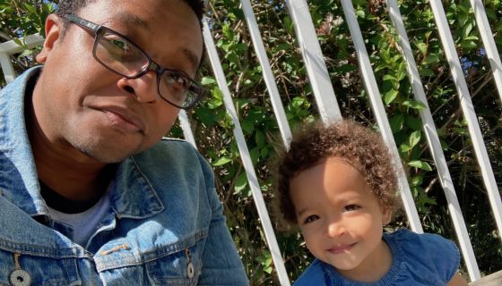 Chris Gaither with his daughter