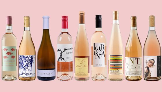 California rosé bottles